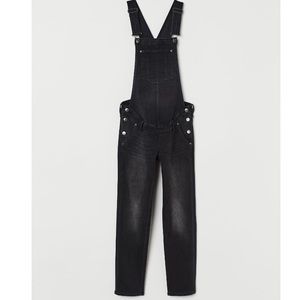 H&M dark grey denim maternity overalls